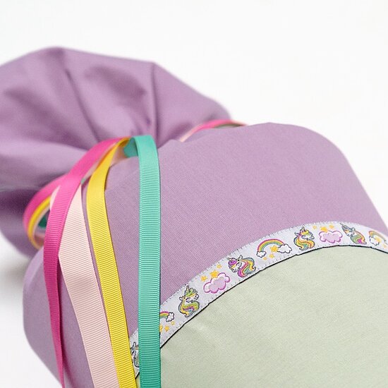 Bild 3 - Schult�te Pegasus Rosa Lila Mint mit anderem Einhornband