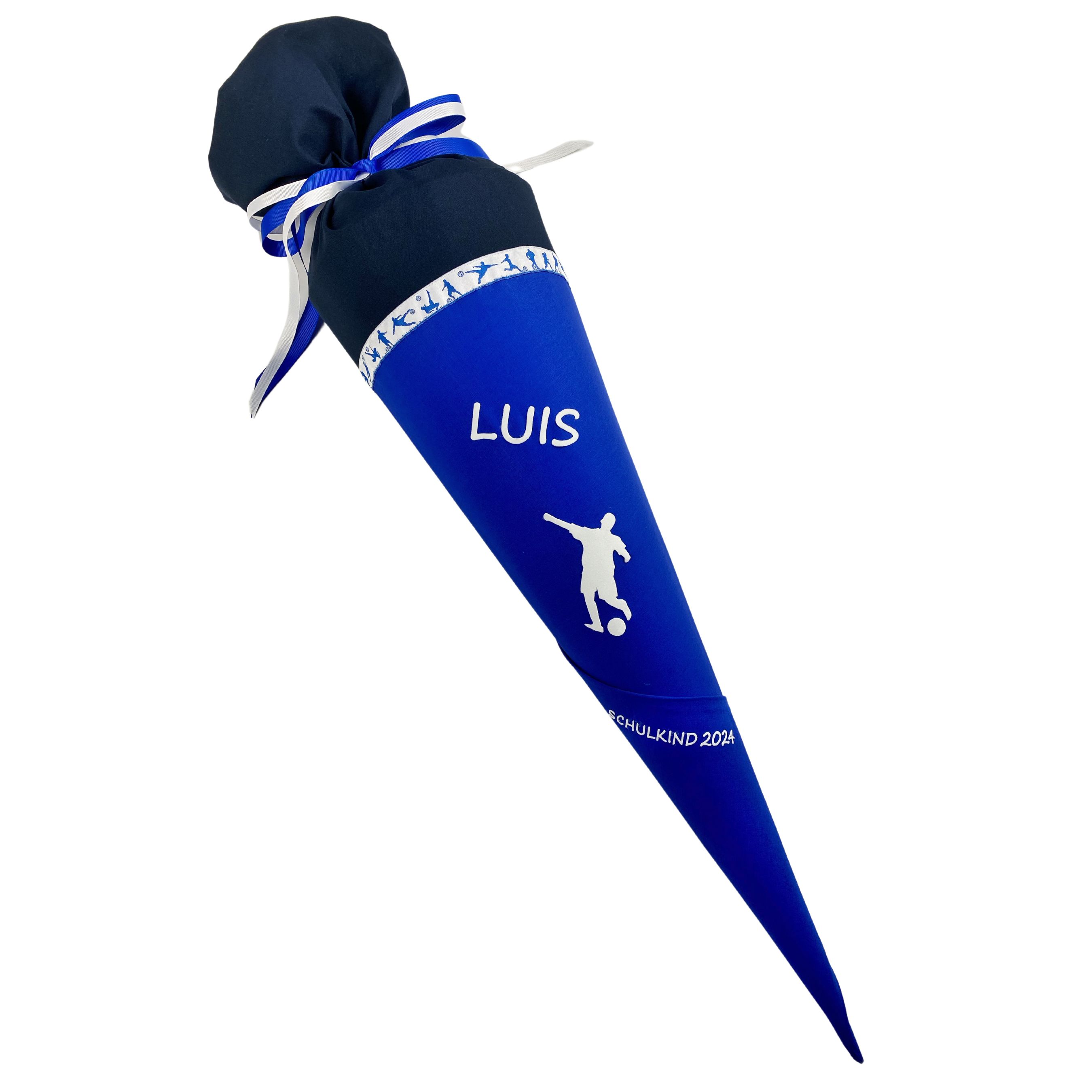 Stoff-Schultüte Fußballspieler in Blau