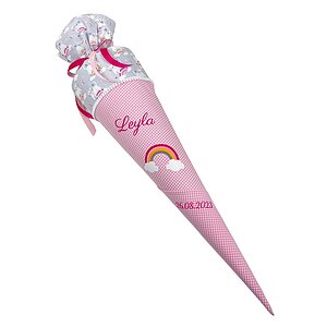 Schult�te Katzen Regenbogen Rosa-Grau